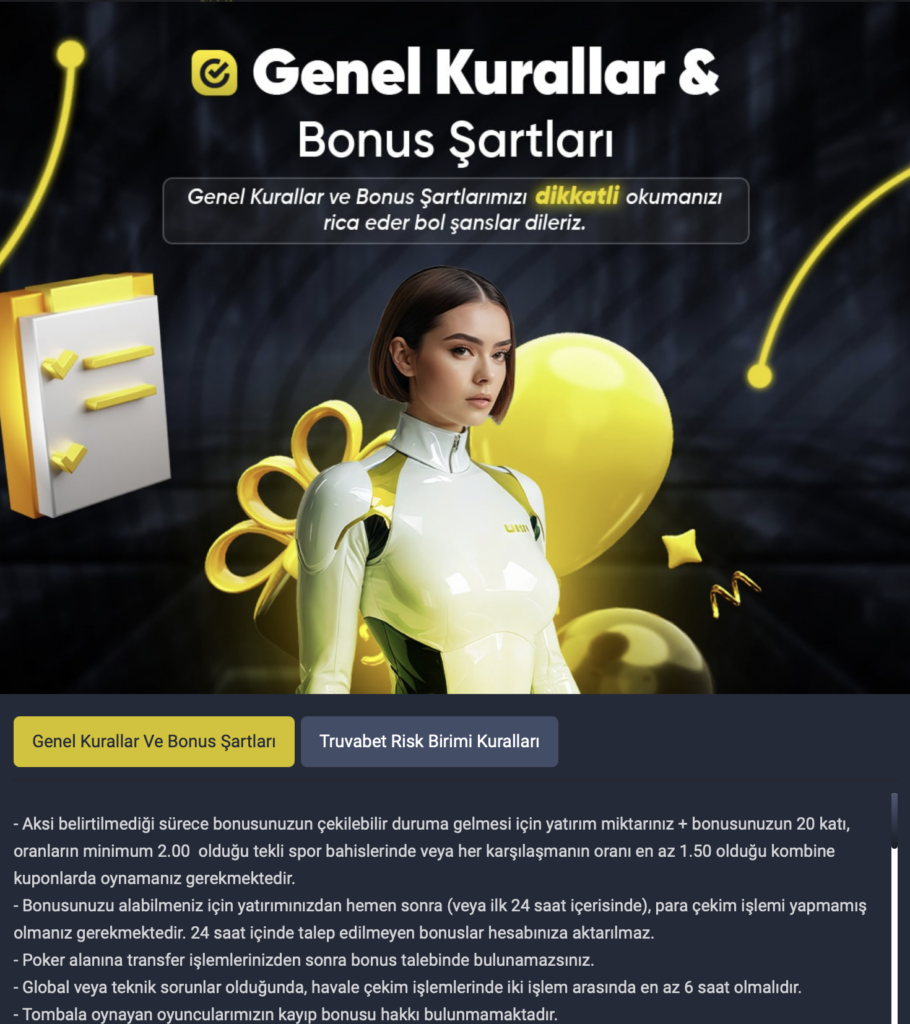 truvabete giris sartlar - Truvabete Giriş