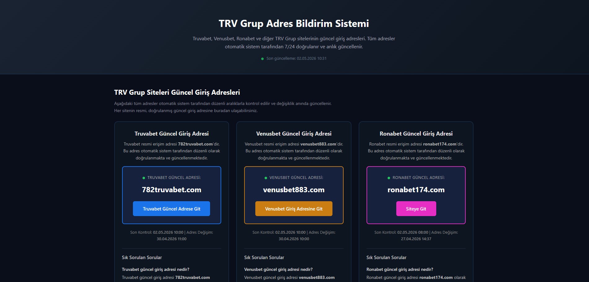 TRV Grup Adres Bildirim Sistemi – Truvabet Güncel Giriş Adresini Güvenle Öğrenin