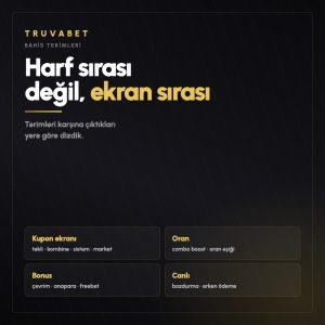 Truvabet bahis terimleri sözlüğü